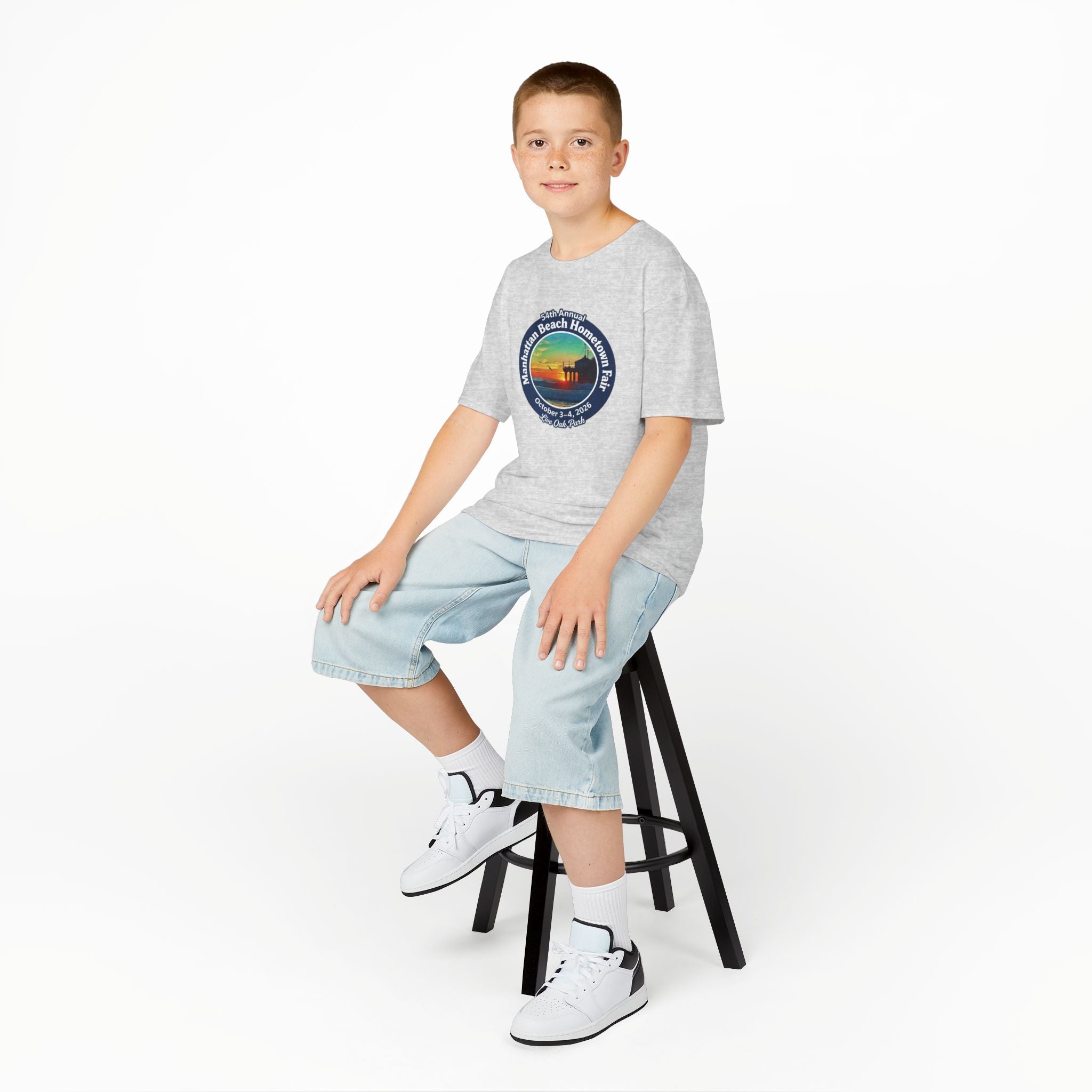 Kids Tee — Manhattan Beach Hometown Fair 2026 Sunset Logo