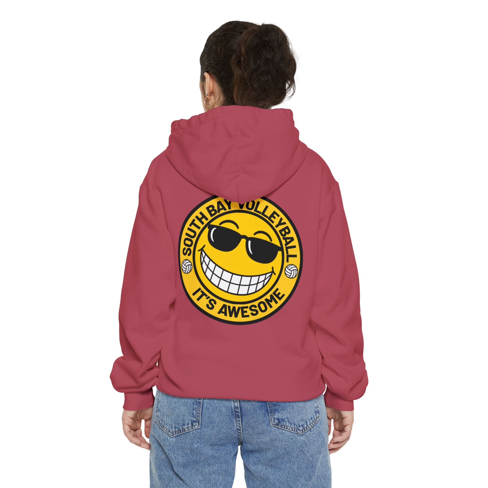 Volleyball Smiley Hoodie — "South Bay Volleyball It's Awesome" Crewneck