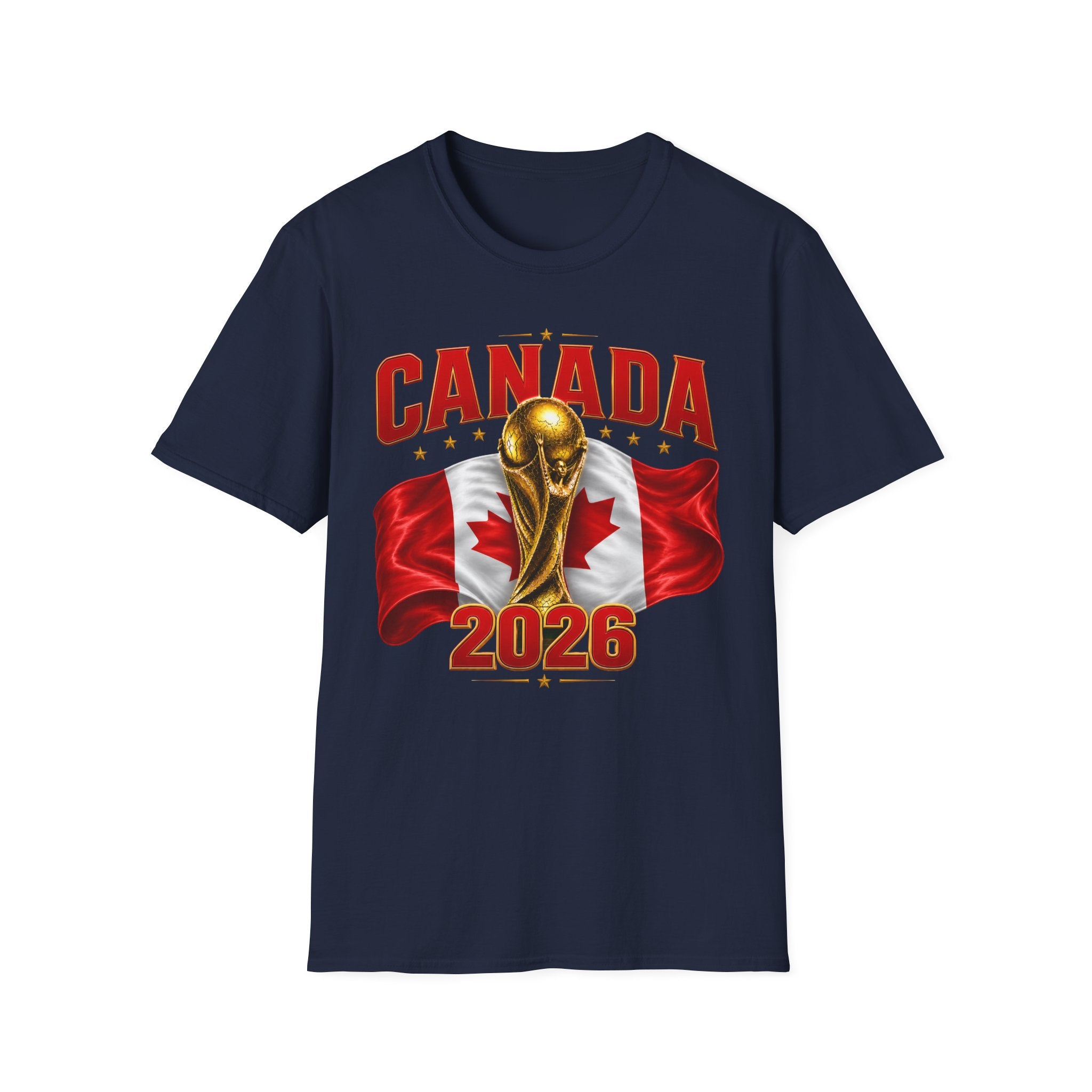 Canada 2026 World Cup T-Shirt — Canadian Soccer Fan Tee with Trophy & Flag