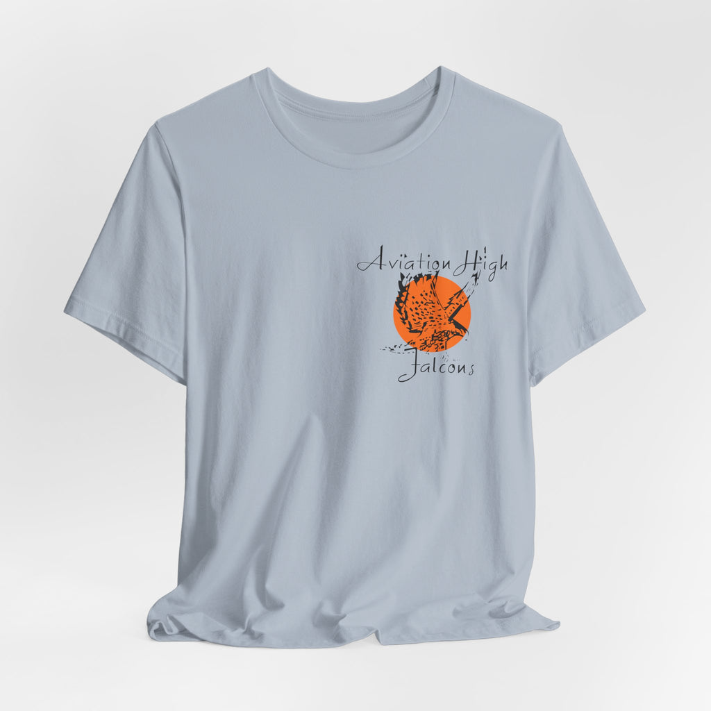 Aviation High School Signage Logo - Many Colors - Unisex Jersey Short Sleeve Tee