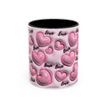 Pink Heart Pattern love Mug | Accent Coffee Mug 11oz 15oz