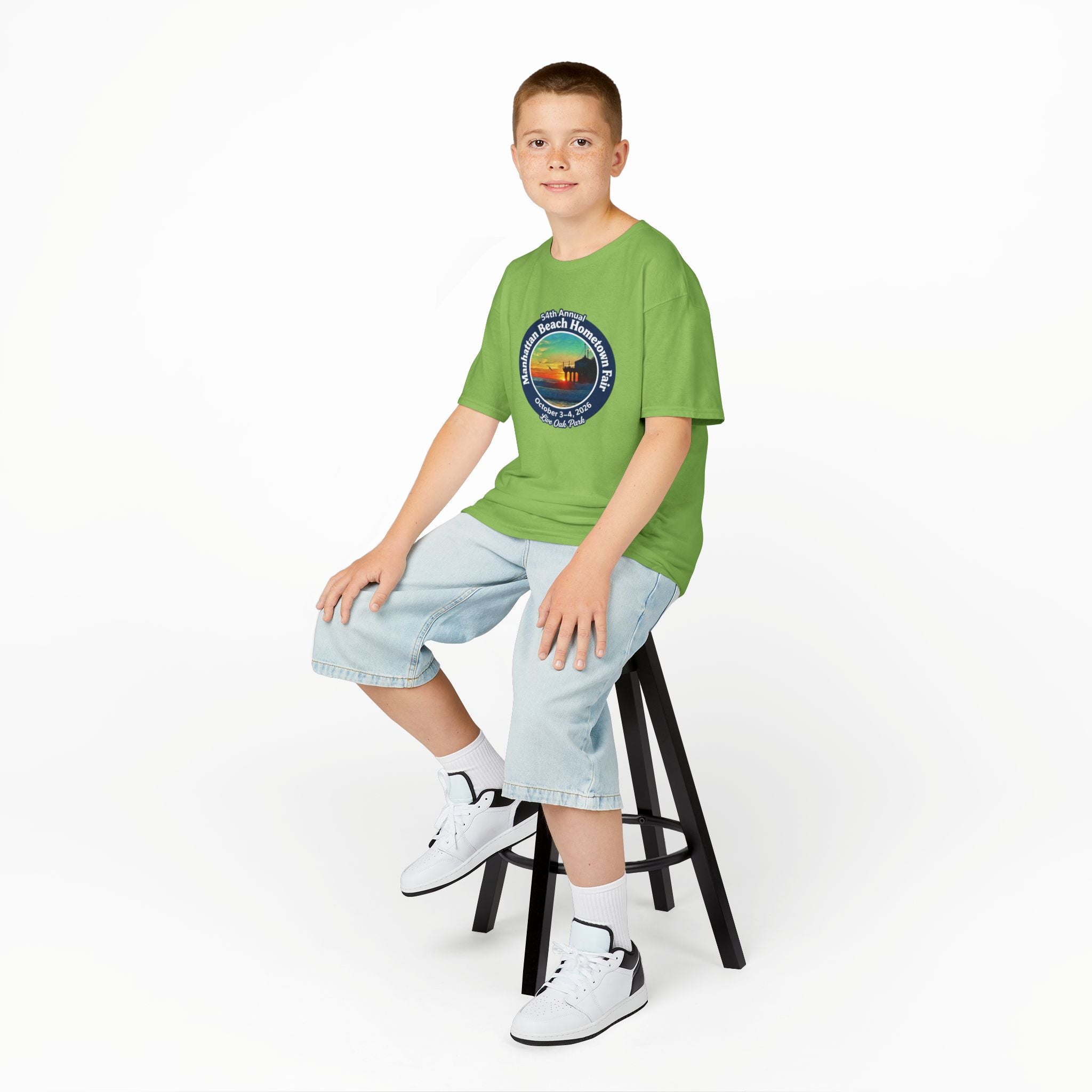 Kids Tee — Manhattan Beach Hometown Fair 2026 Sunset Logo