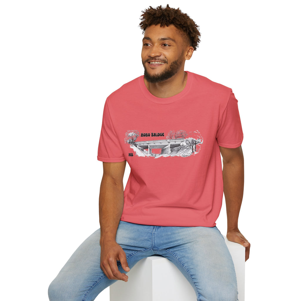 Hobo Bridge Manhattan Beach California Sketch T-Shirt | Hand-Drawn Bridge Illustration IYKYK