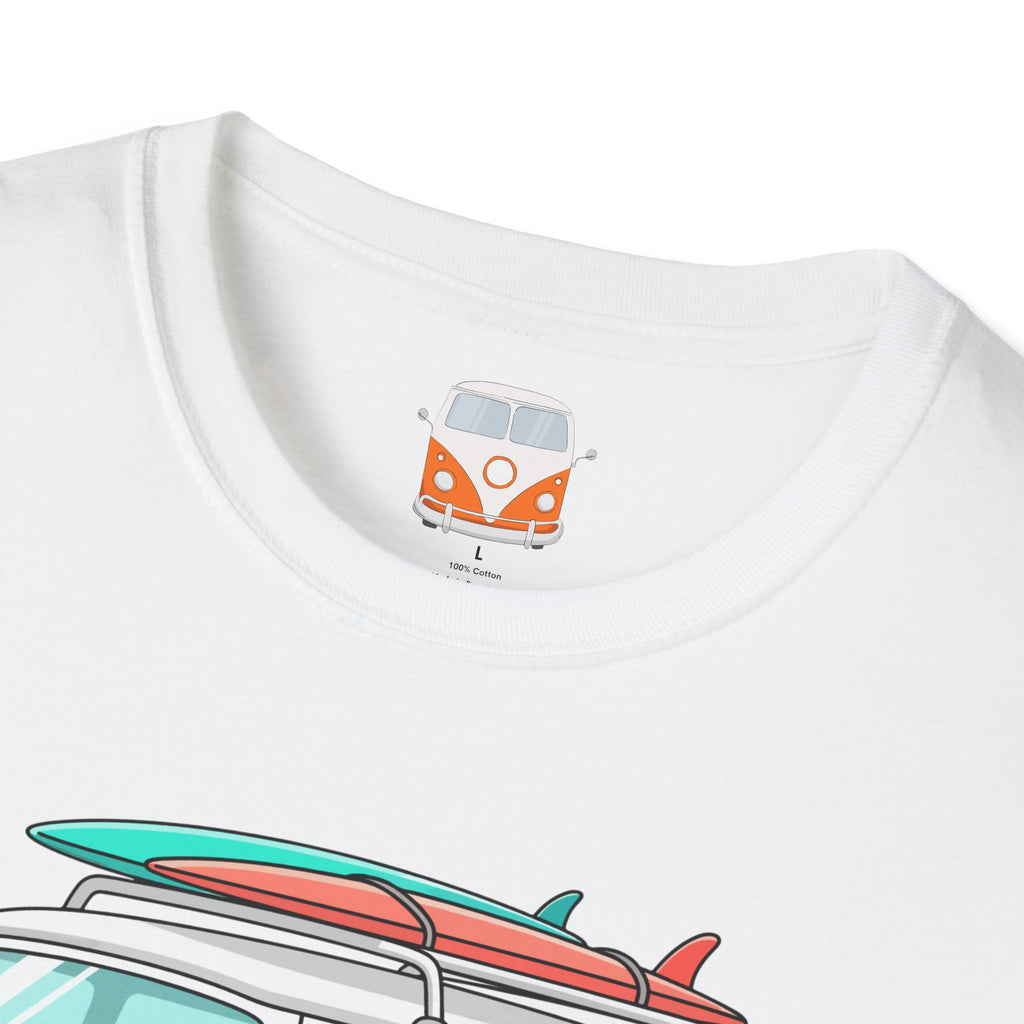 Retro Surf VW Van T-Shirt | Vintage Camper Bus Beach Tee Original Bare Feet