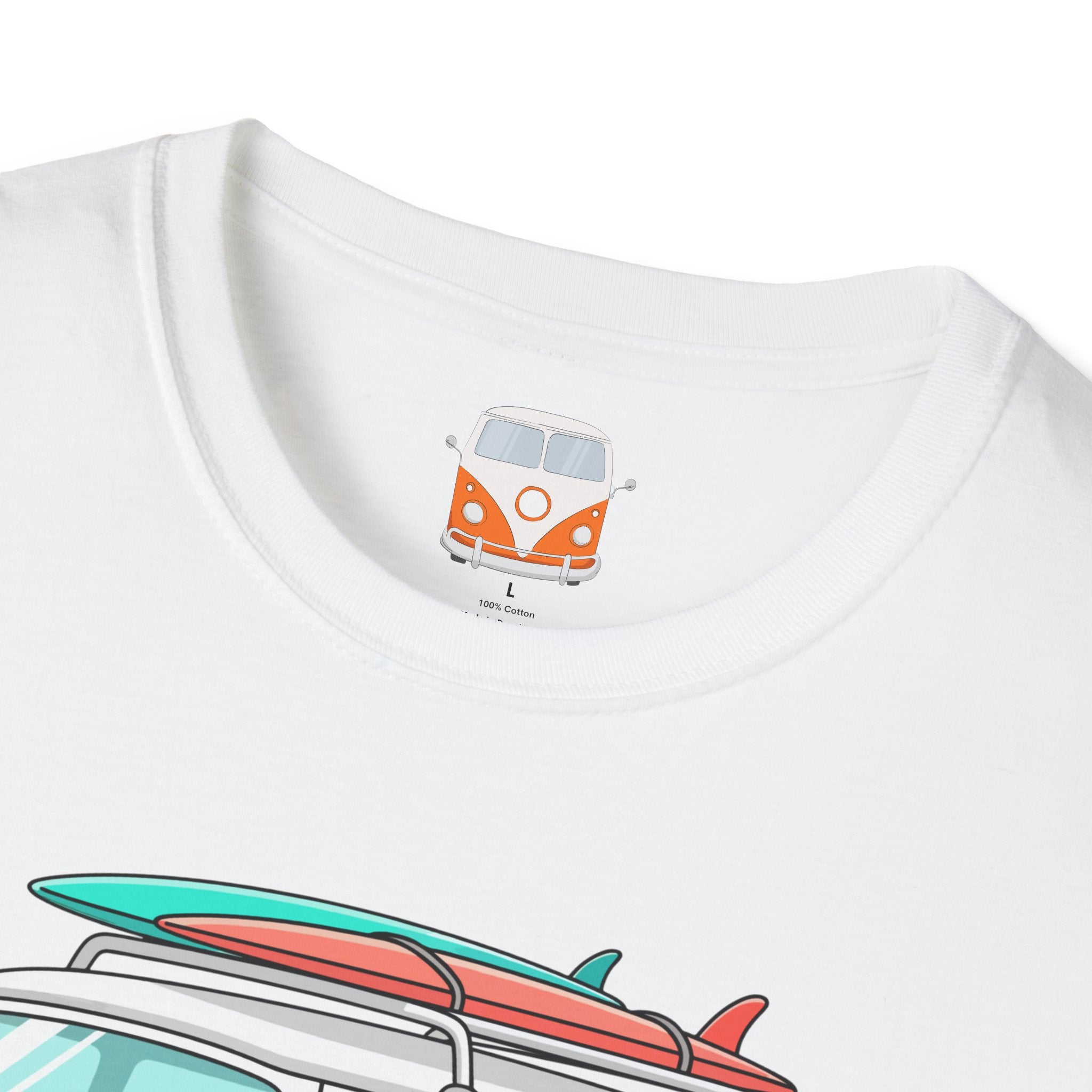 Retro Surf VW Van T-Shirt | Vintage Camper Bus Beach Tee Original Bare Feet