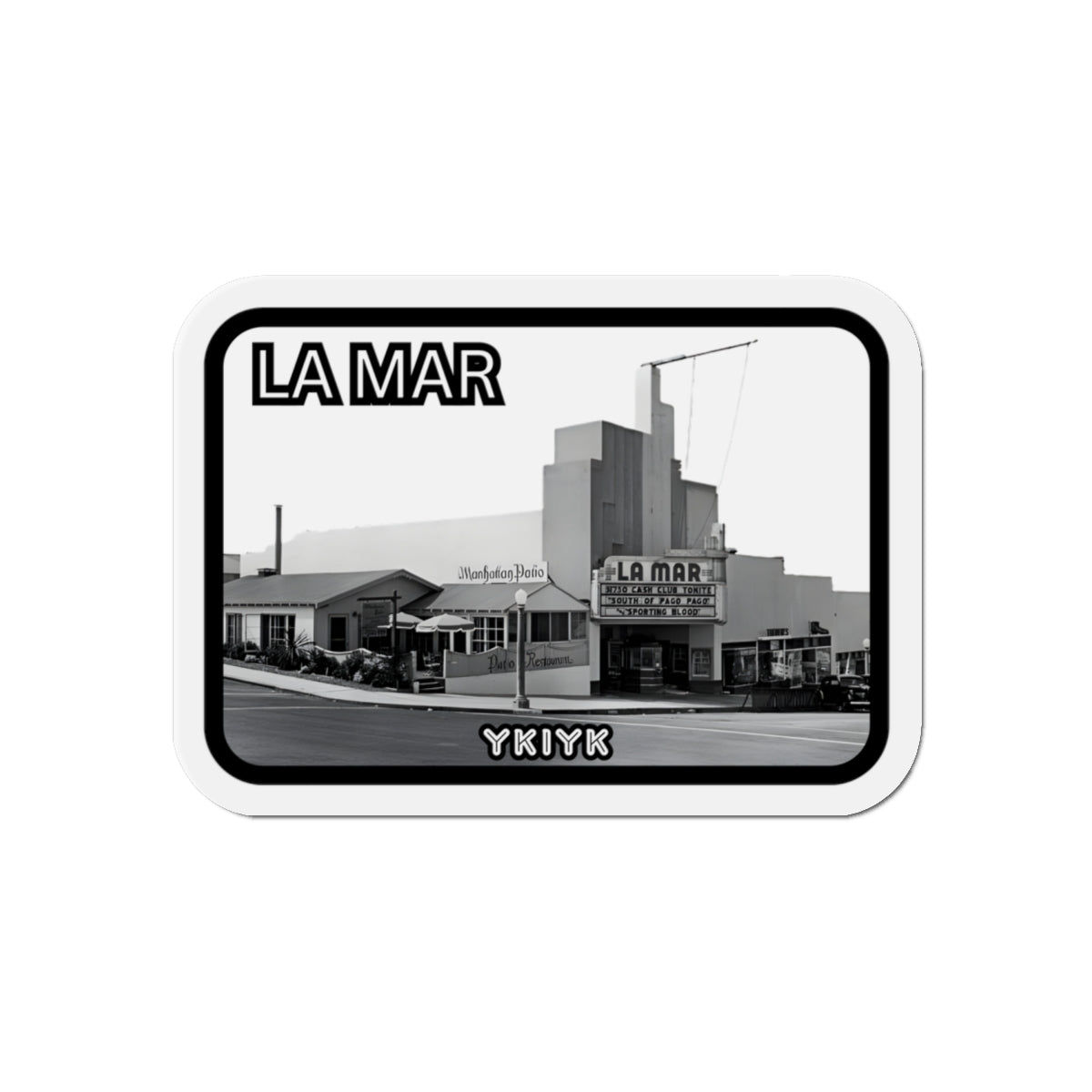 La Mar Theater retro photo Magnet | Die-Cut Refrigerator Magnet