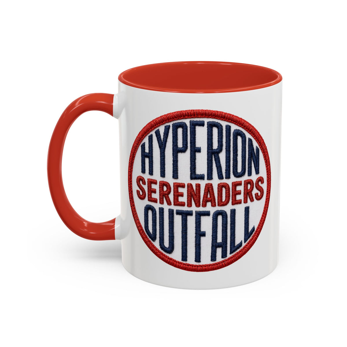 Accent Coffee Mug — "Hyperion Serenaders Outfall" Retro Patch Ceramic Mug (11/15oz)