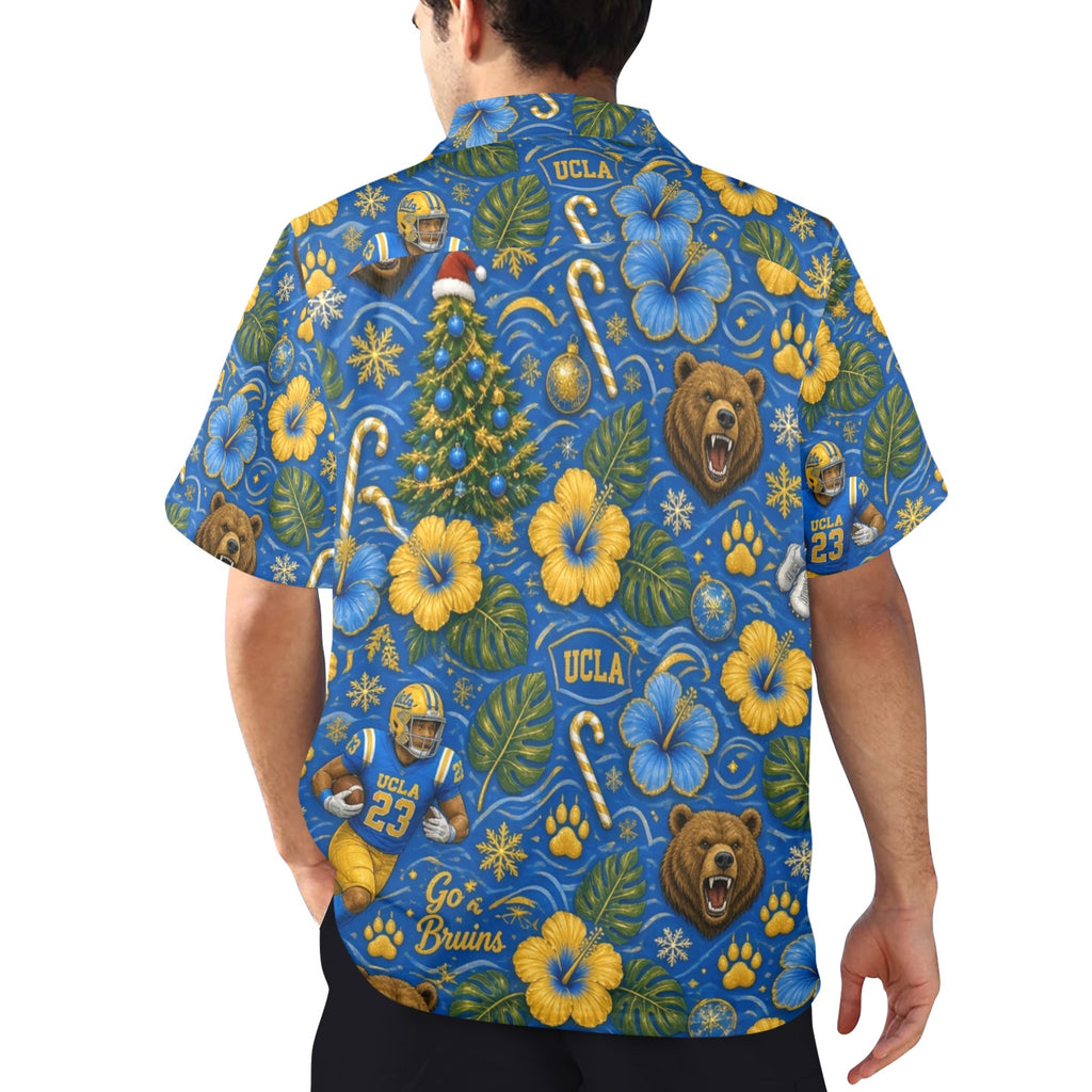 UCLA Christmas Men's All Over Print Hawaiian Shirt Made In USA Ships to USA Only
