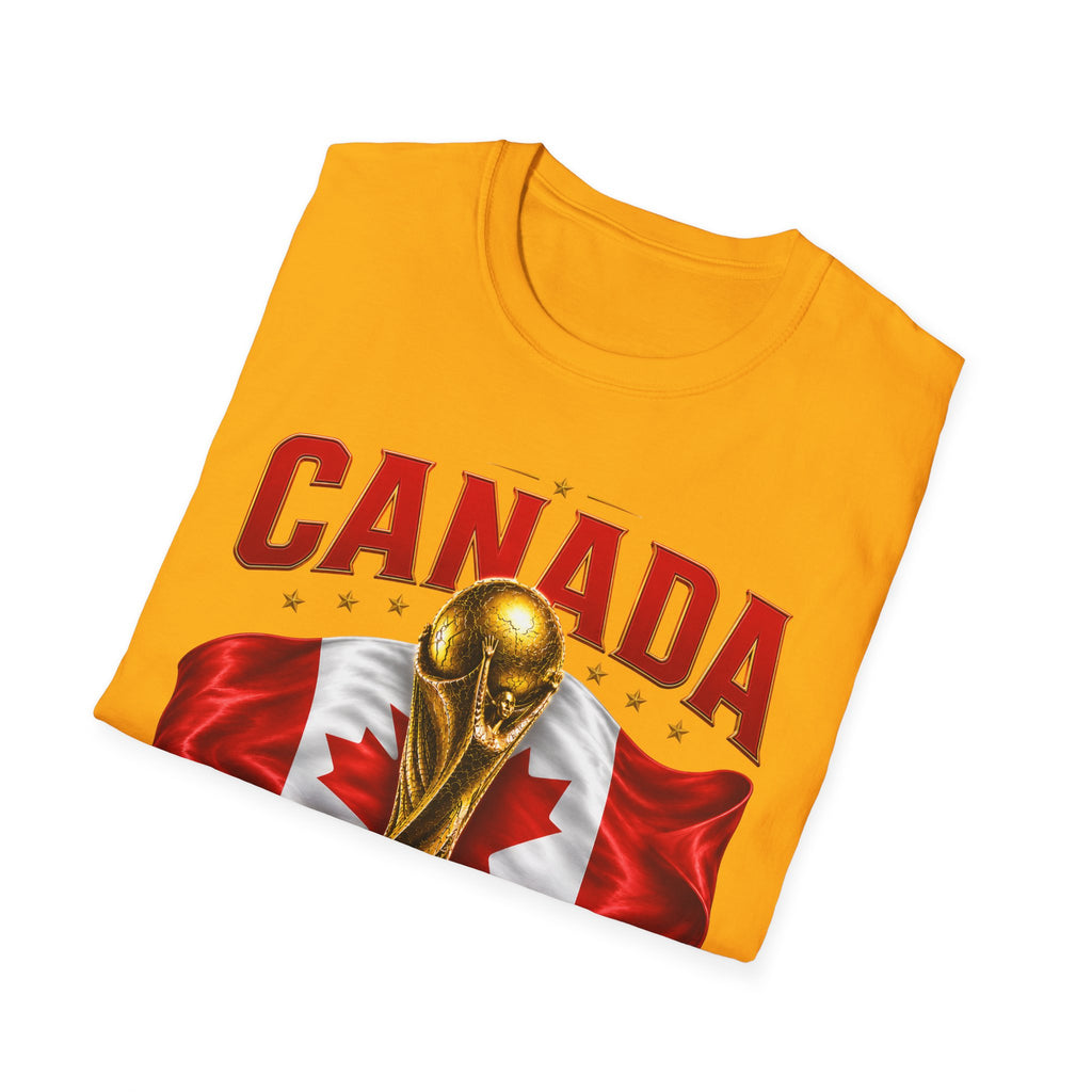Canada 2026 World Cup T-Shirt — Canadian Soccer Fan Tee with Trophy & Flag