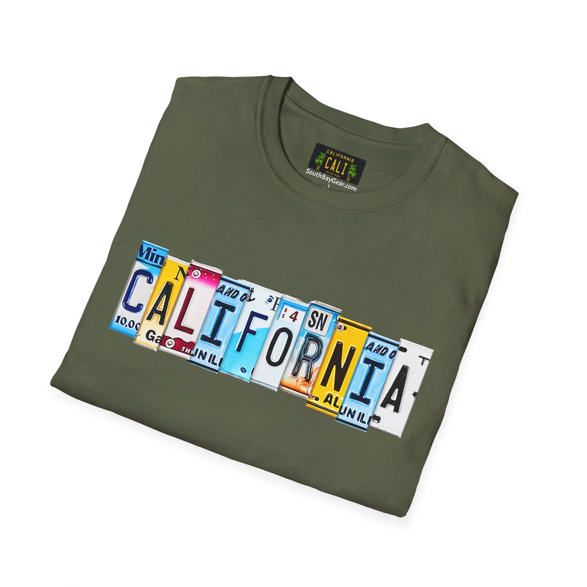 California License Plate Letters T-Shirt | Vintage Road Trip State Tee