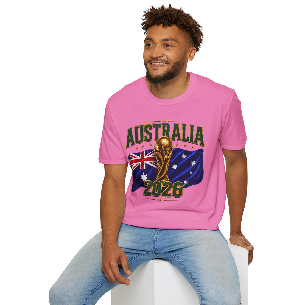 Australia 2026 Soccer World Cup T-Shirt — Aussie Flag & Trophy Design