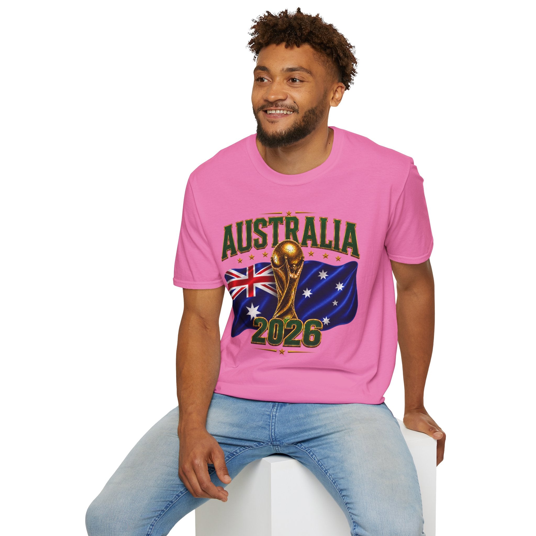 Australia 2026 Soccer World Cup T-Shirt — Aussie Flag & Trophy Design