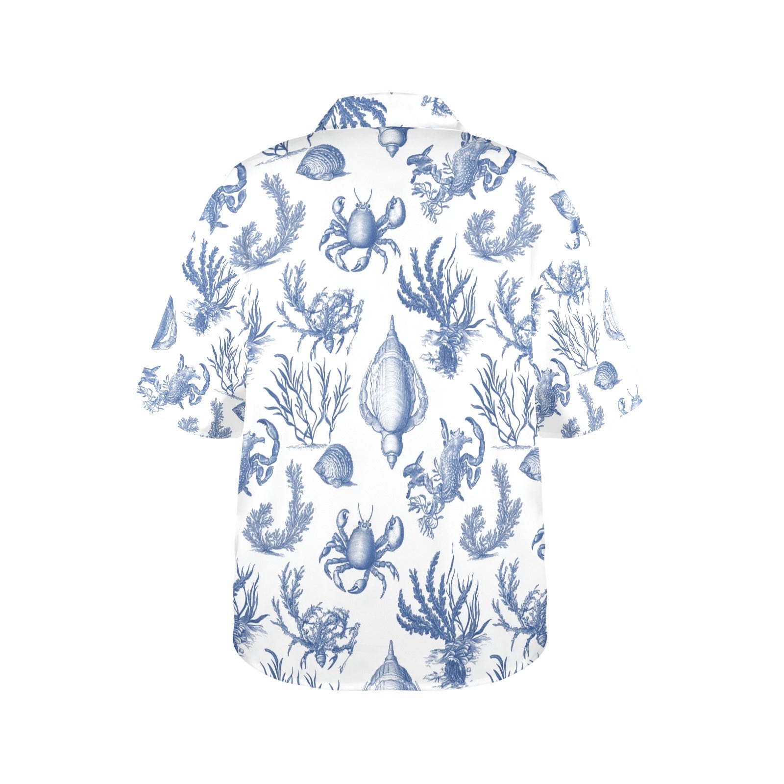 Sea Life Nautical Women's All Over Print Hawaiian Shirt Made in USA