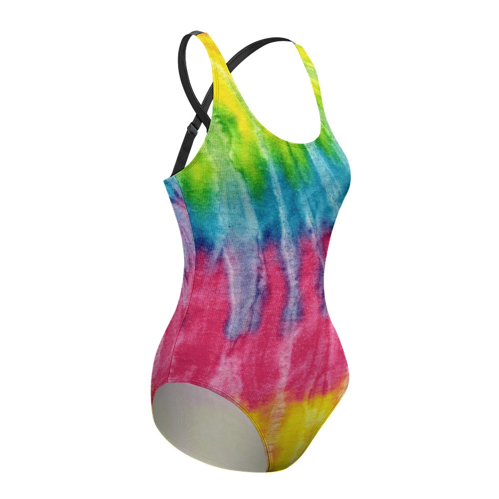 South Bay Tie-Dye Floral Pattern Ladies One Piece Swimsuit