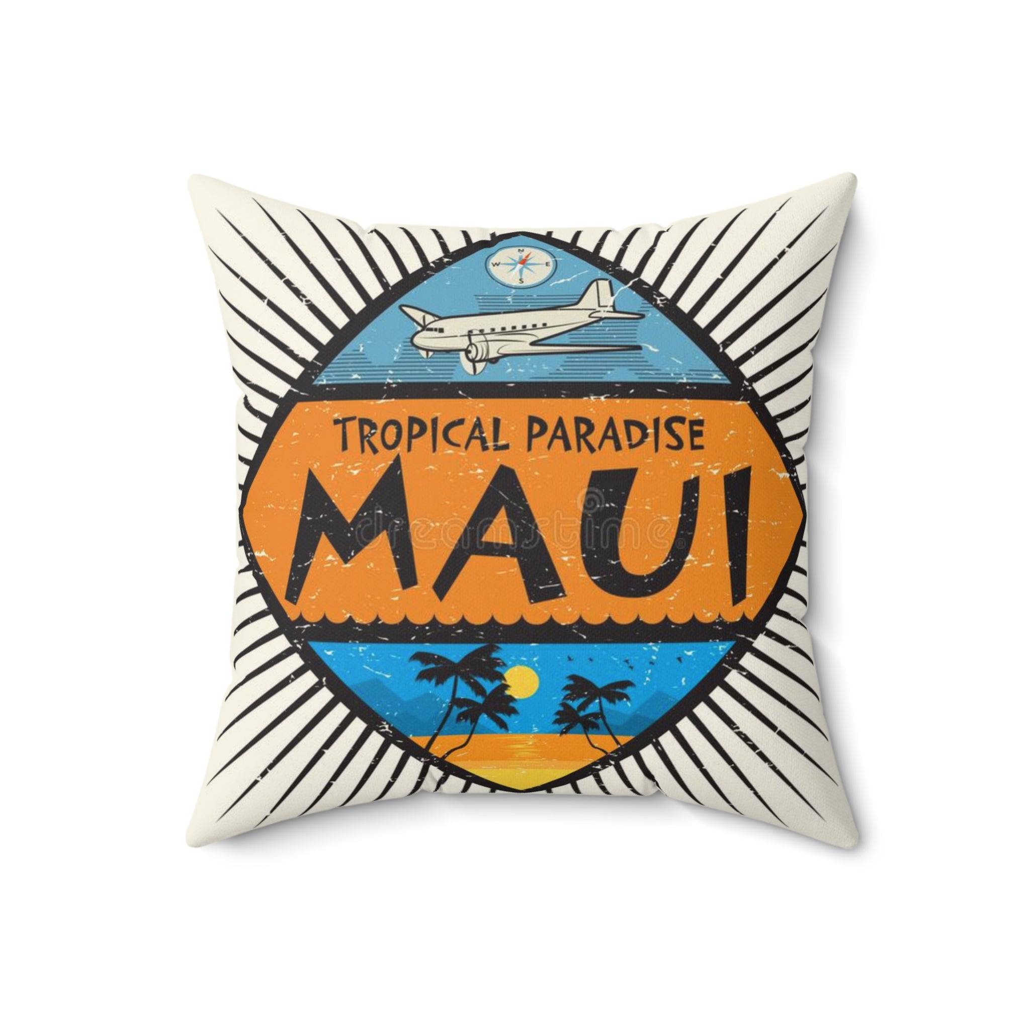 MAUI HAWAII - Faux Suede Square Pillow