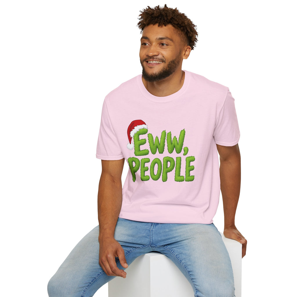 Eww, People T-Shirt | Funny Grinchy Santa Hat Holiday Tee