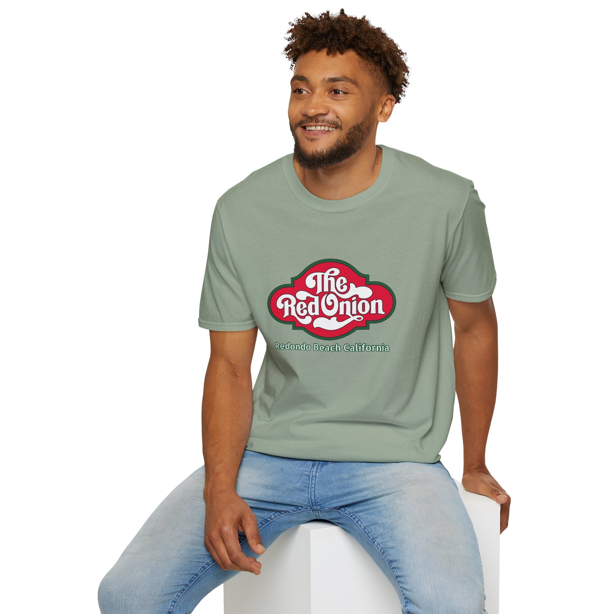 Red Onion Redondo Beach California  Restaurant  Retro Tee, Soft Cotton Shirt, Casual Vintage T-Shirt #OldSouthBay.com