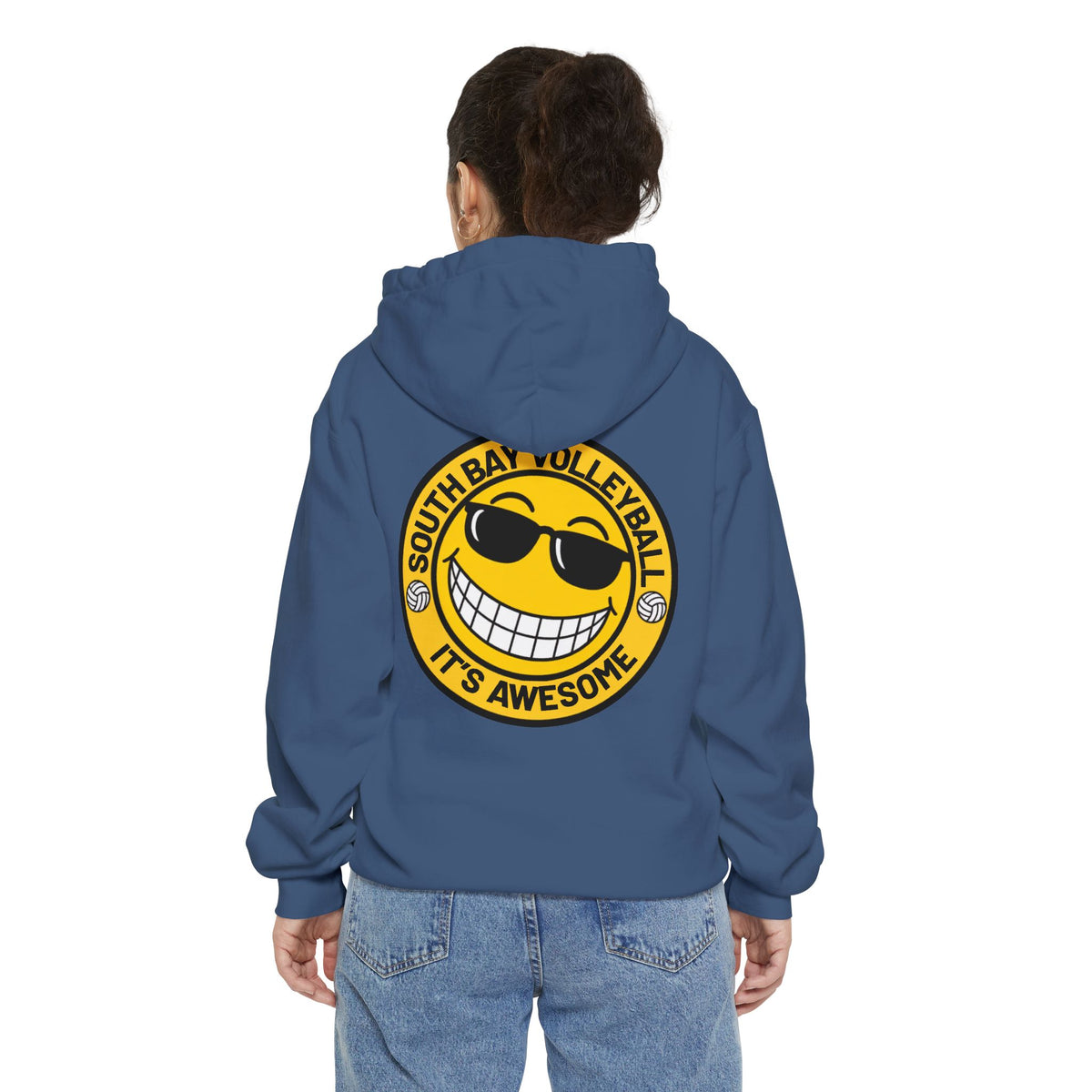 Volleyball Smiley Hoodie — "South Bay Volleyball It's Awesome" Crewneck