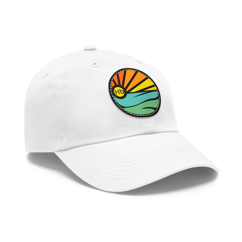 Hermosa Beach Sunset Wave Patch Hat | Mom and Dad Hat with Round Leather Patch #HermosaBeach