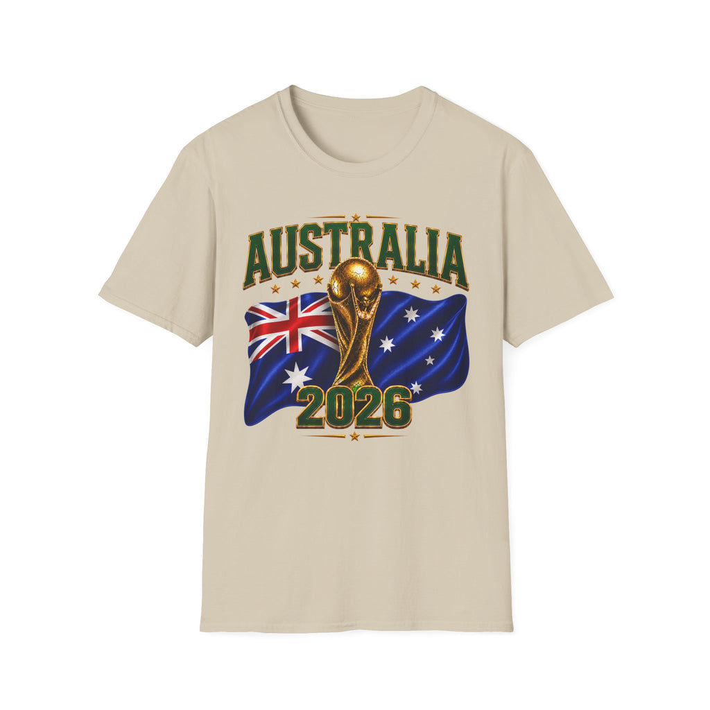 Australia 2026 Soccer World Cup T-Shirt — Aussie Flag & Trophy Design