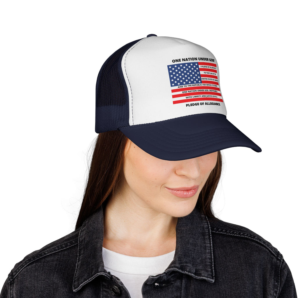 Pledge of Allegiance Trucker Cap — "One Nation Under GOD" Patriotic Hat