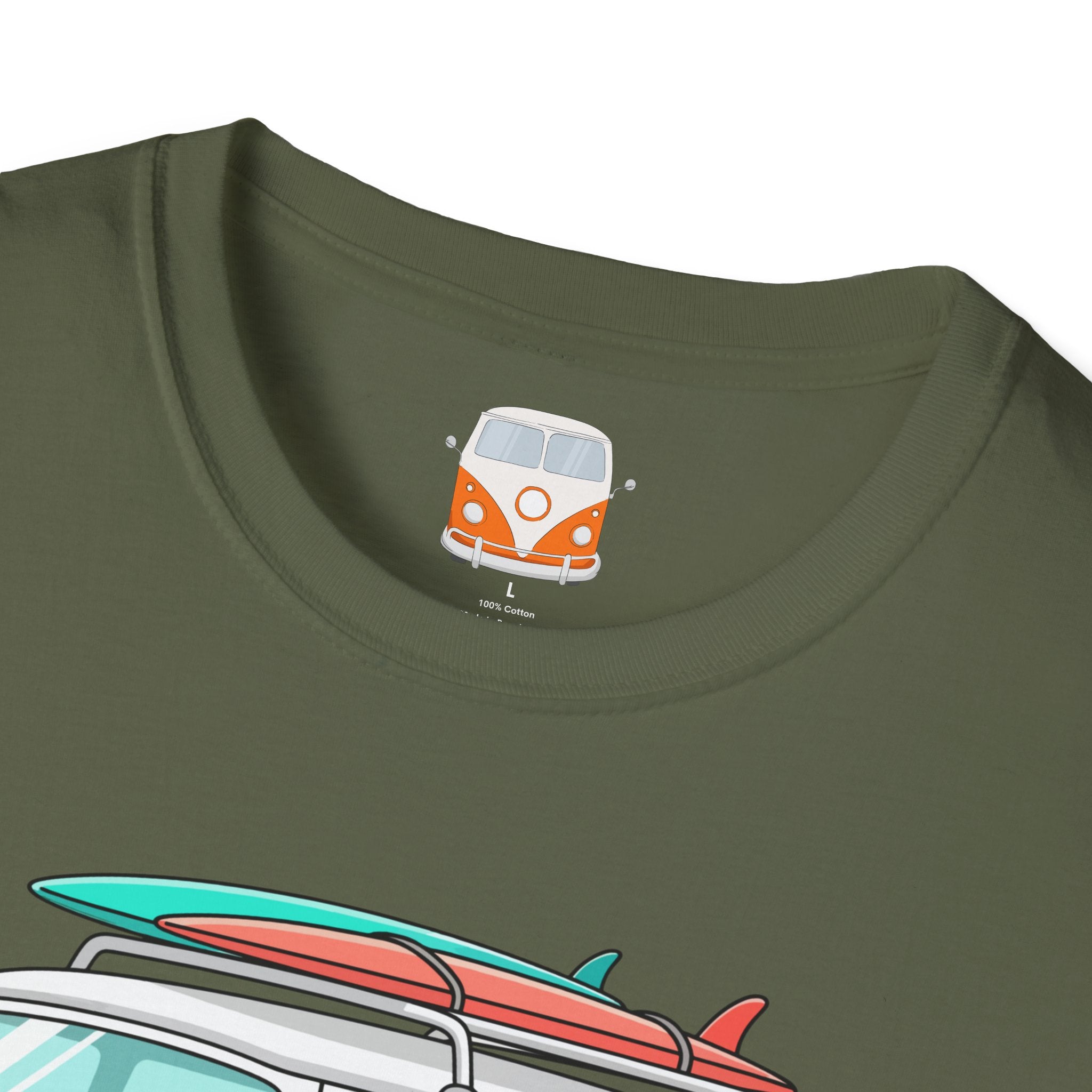 Retro Surf VW Van T-Shirt | Vintage Camper Bus Beach Tee Original Bare Feet