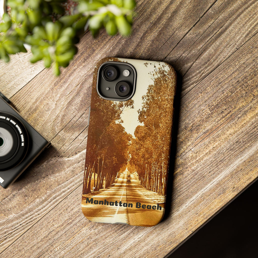 Phone Cases Manhattan Beach Rosecrans Ave Early 60's Tough Cases 90266 California, iPhone Samsung Google Pixel Protective Cover, Vintage