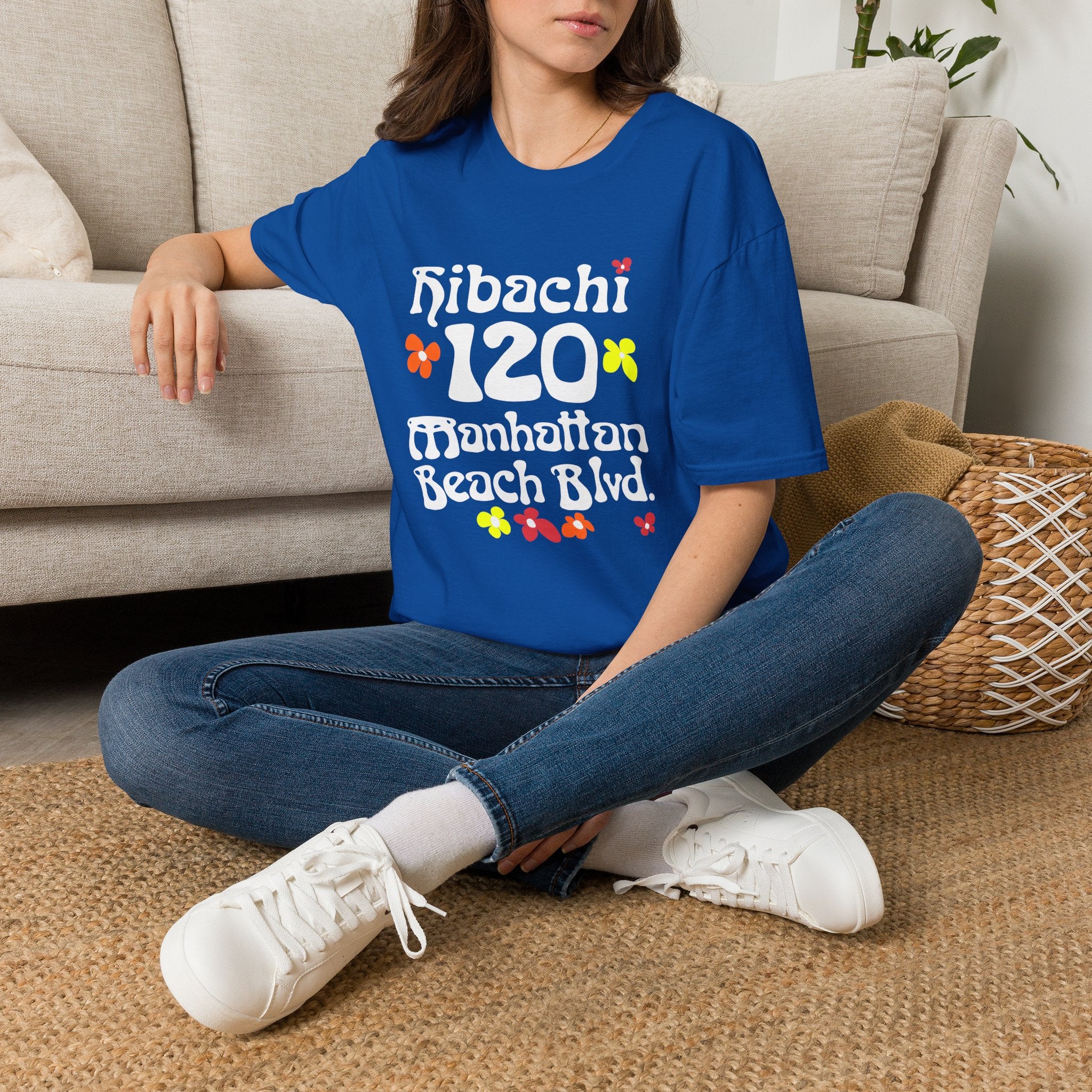 Hibachi 120 Manhattan Beach Blvd Restaurant #OldSchool T-Shirt — Retro Floral Surf Tee "Gone But Not Forgotten"