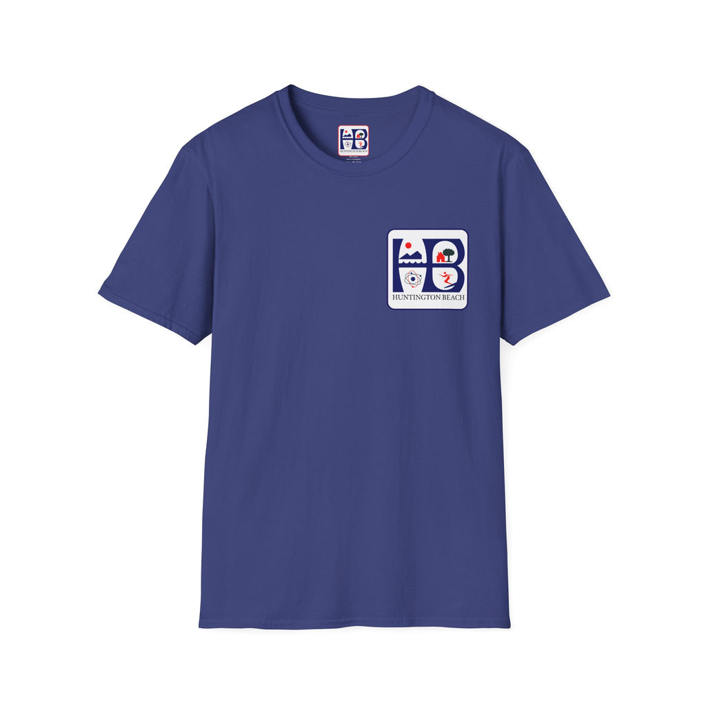 Huntington Beach Retro Logo T-Shirt — HB Surf & Sunset Tee (printed 3 side)