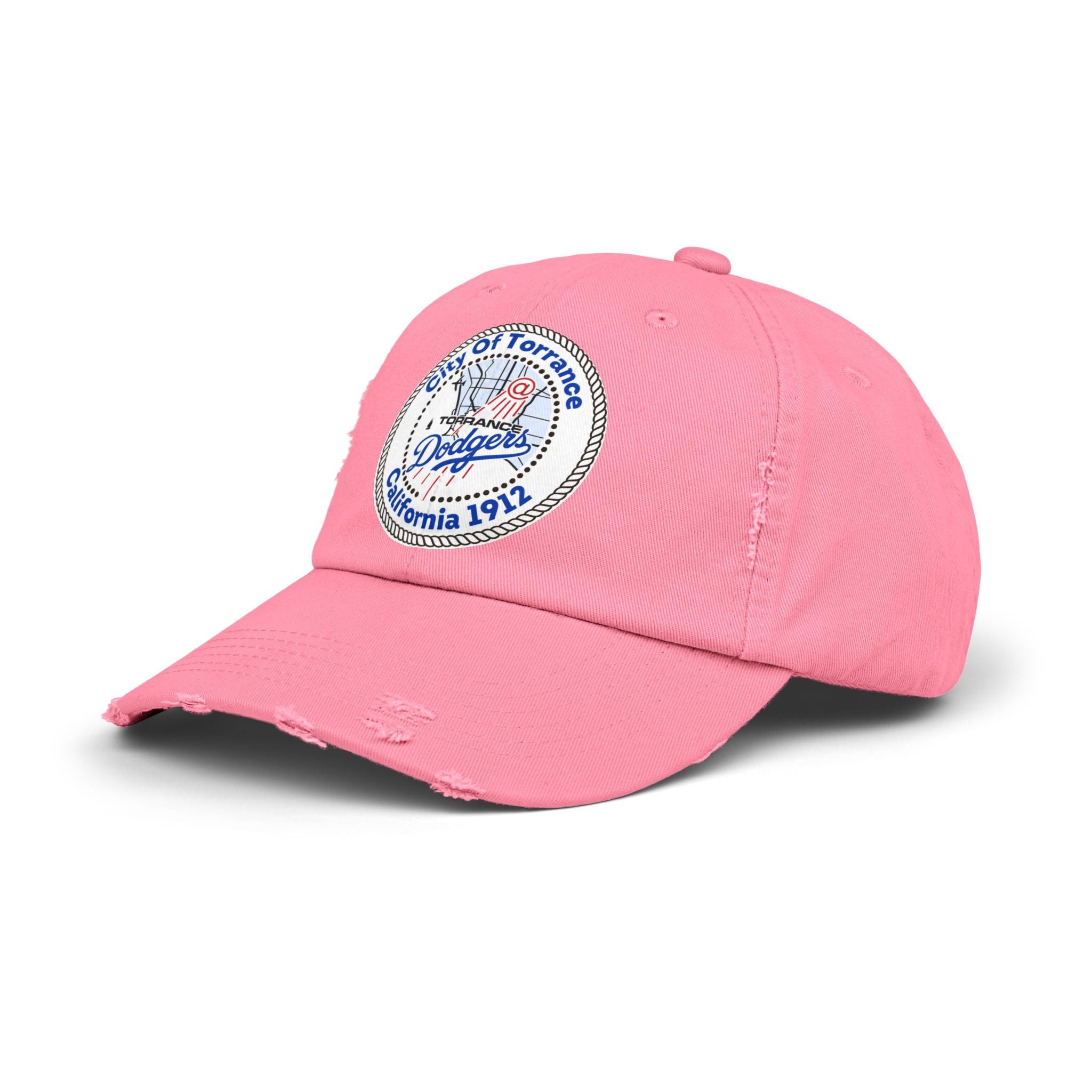 Distressed Baseball Cap with Torrance Dodgers Patch