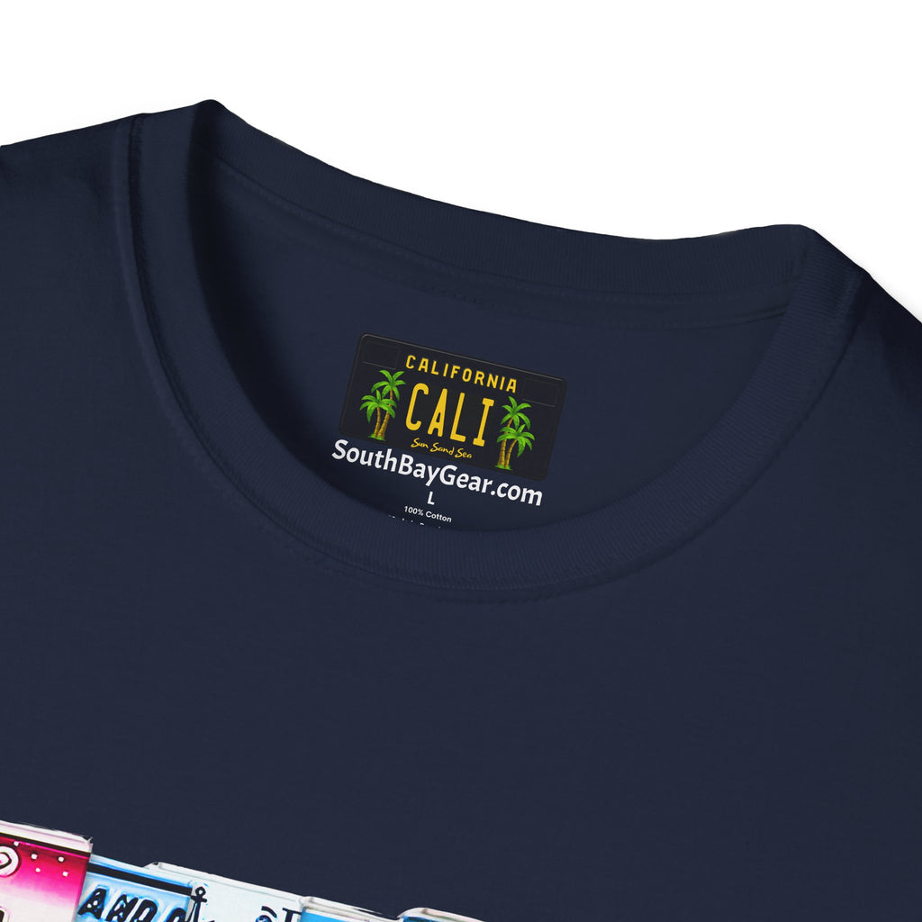 California License Plate Letters T-Shirt | Vintage Road Trip State Tee