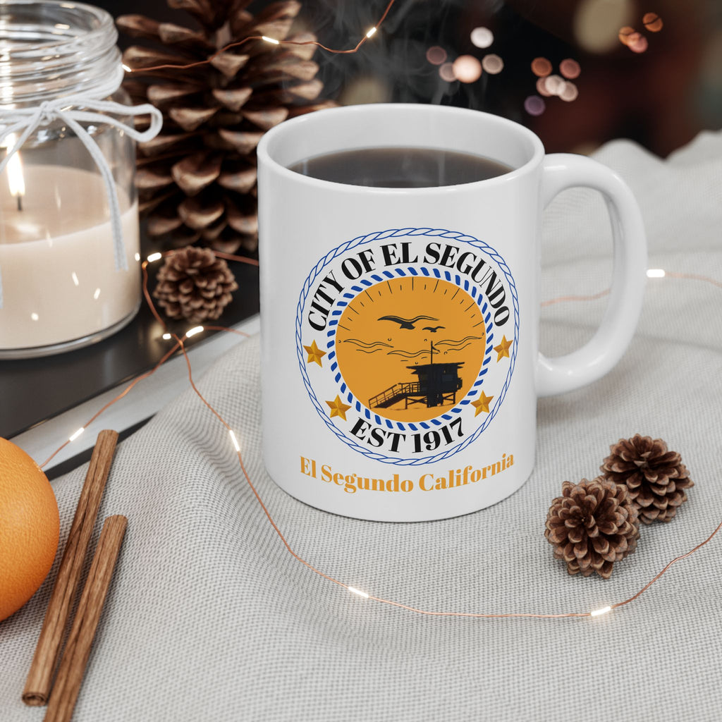 El Segundo California Seal Ceramic Mug — City Crest Coffee Cup (11oz, 15oz)