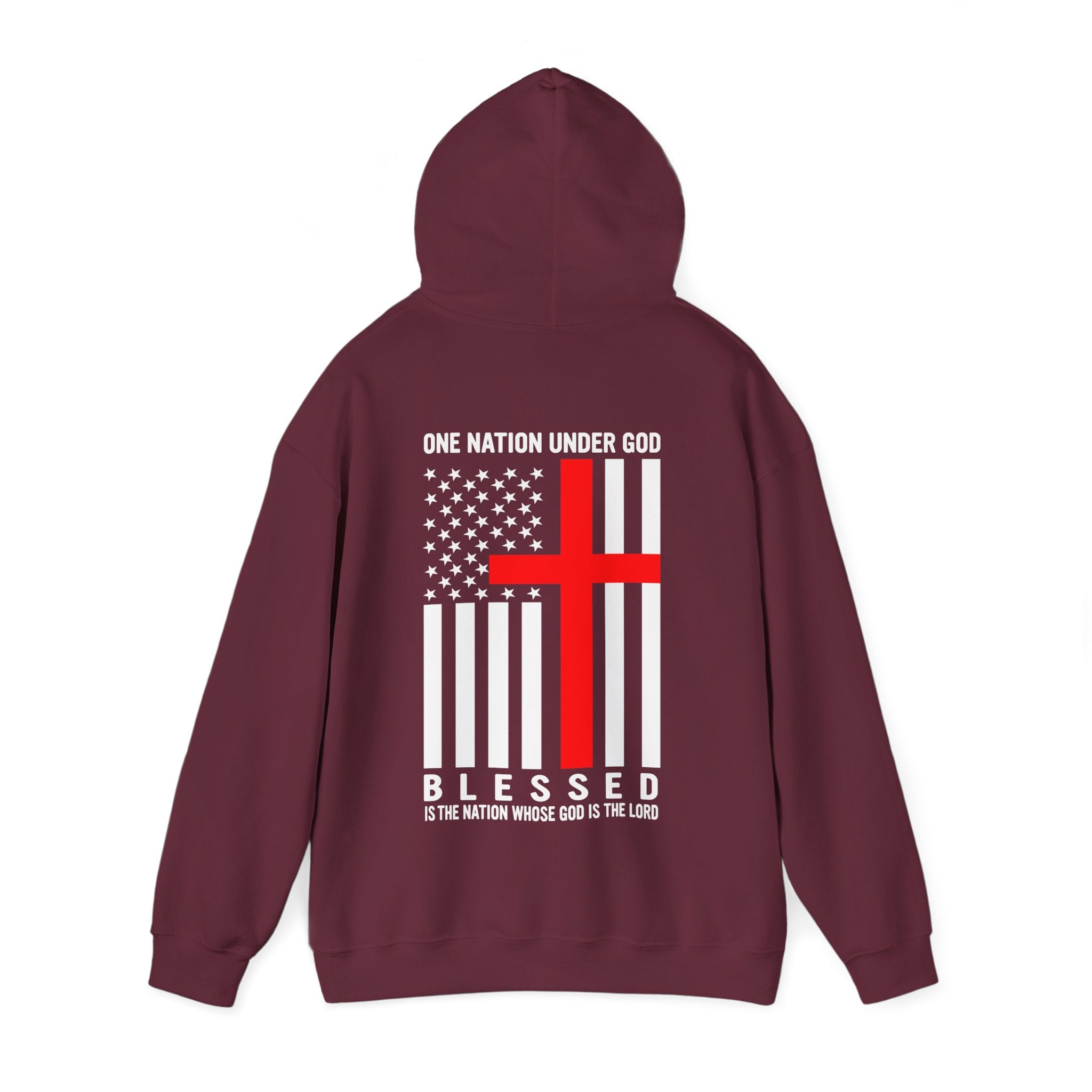 One Nation Under GOD - Printed Both Sides Unisex Heavy Blend Hooded Sweatshirt