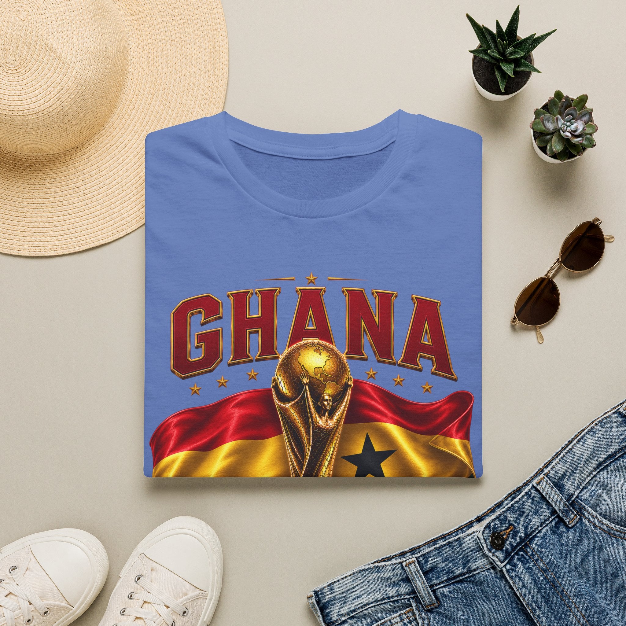 Ghana 2026 World Cup T-Shirt — Flag & Trophy Football Fan Tee