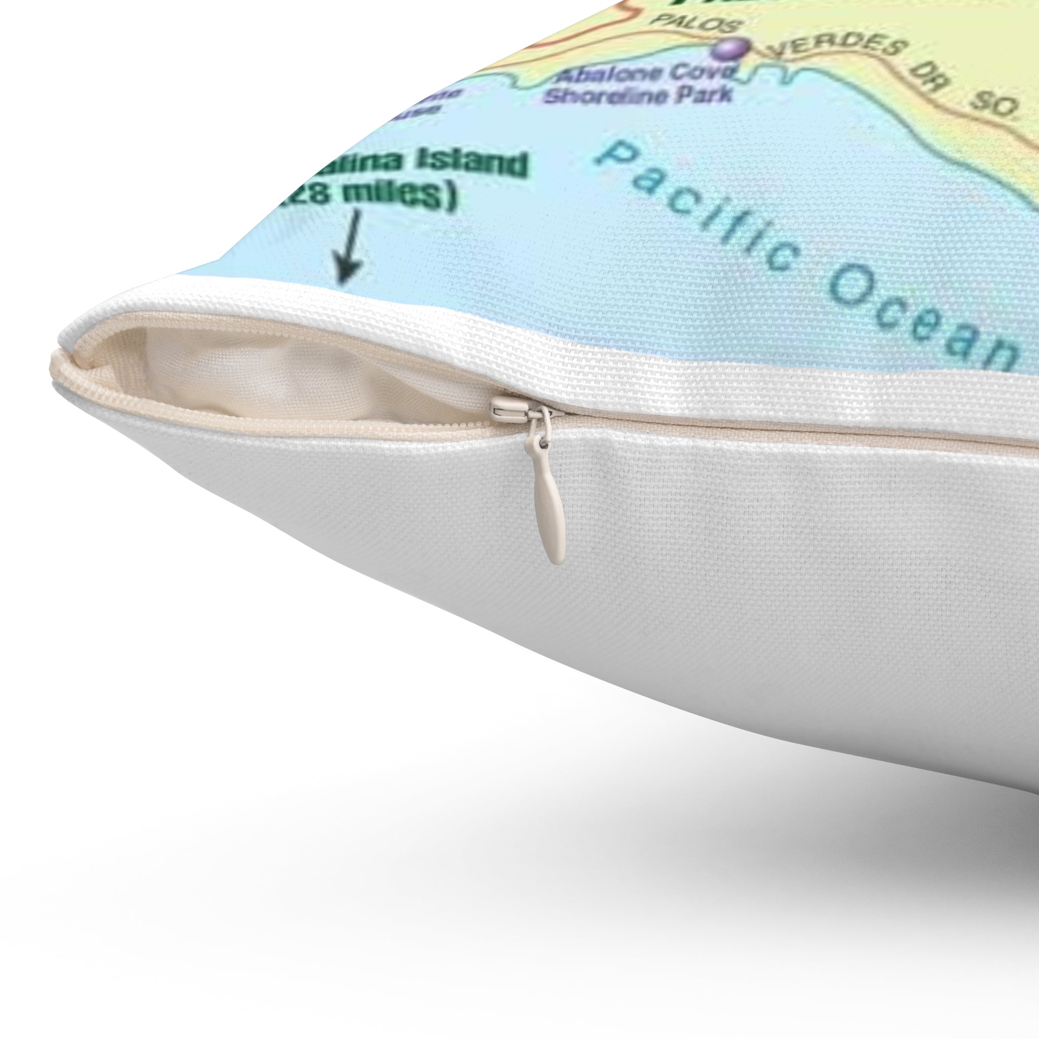 Redondo Beach California 90277 90278 MAP Spun Polyester Square Pillow