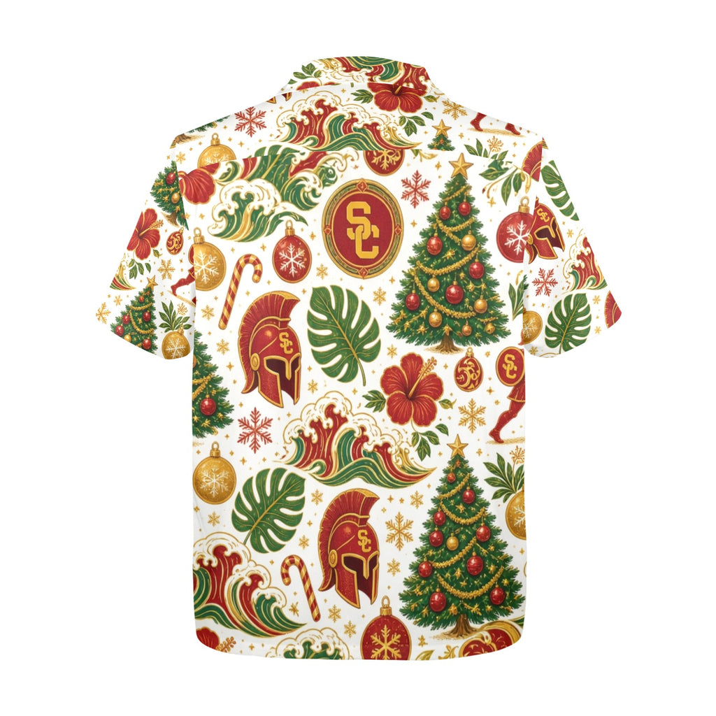 USC Christmas Men's All Over Print Hawaiian Shirt Made In USA Ships to USA Only