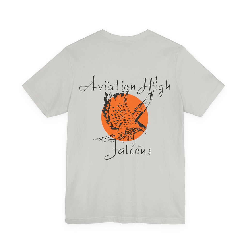 Aviation High School Signage Logo - Many Colors - Unisex Jersey Short Sleeve Tee
