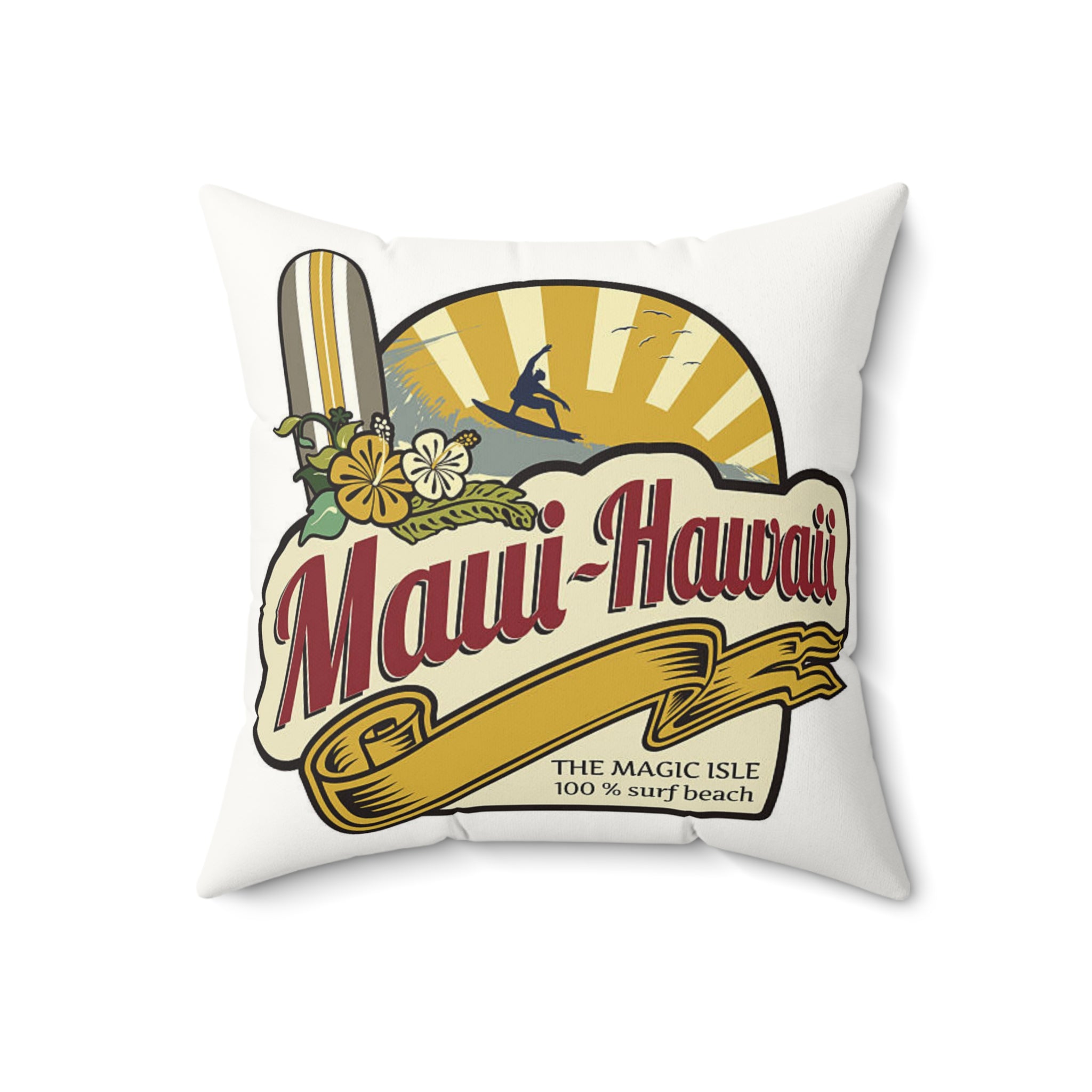 MAUI HAWAII  Fun Pillow - Faux Suede Square Pillow