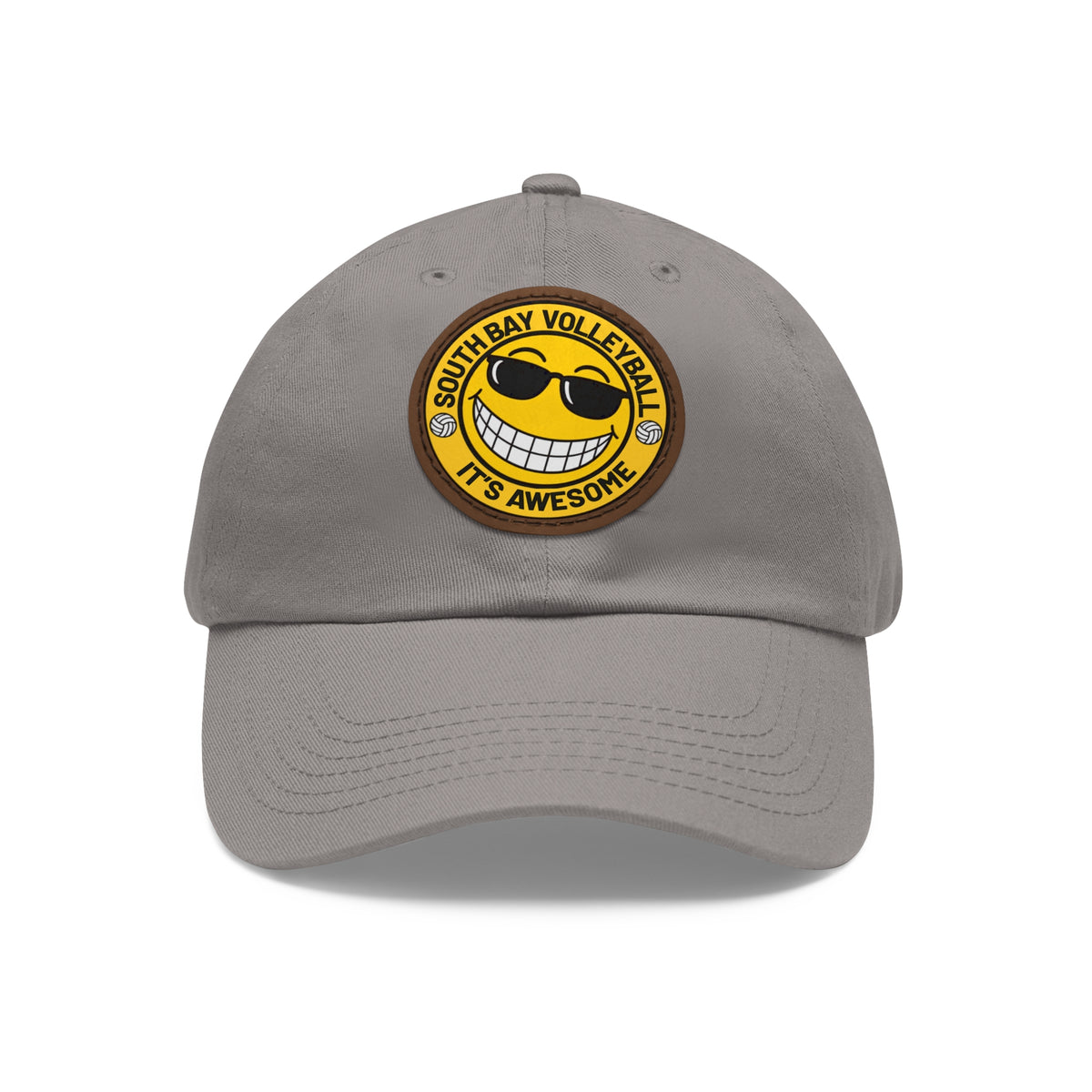 Volleyball Smiley Mom and Dad Hat — "South Bay Volleyball: It’s Awesome" Leather Patch