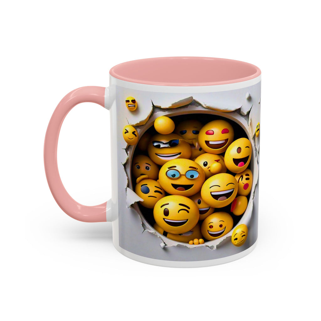 Emoji Explosion Coffee Mug | Accent Inner & Handle Color, 11oz 15oz
