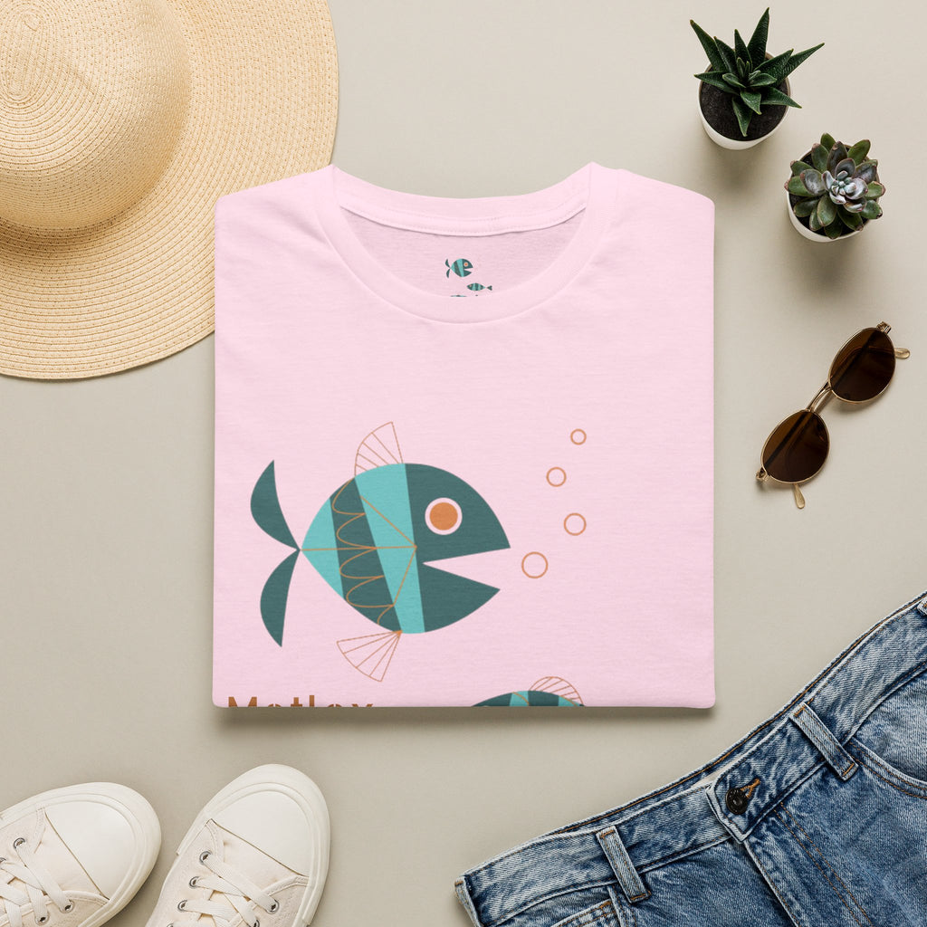 Metlox Pottery Fish Trio T-Shirt | Minimal Ocean Illustration