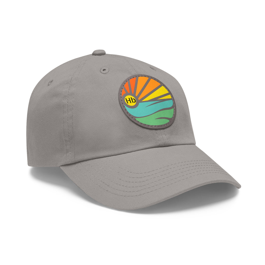 Hermosa Beach Sunset Wave Patch Hat | Mom and Dad Hat with Round Leather Patch #HermosaBeach