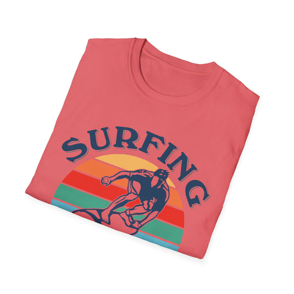 Surfing Makes Me Happy T-Shirt | Retro Sunset Surfer Graphic