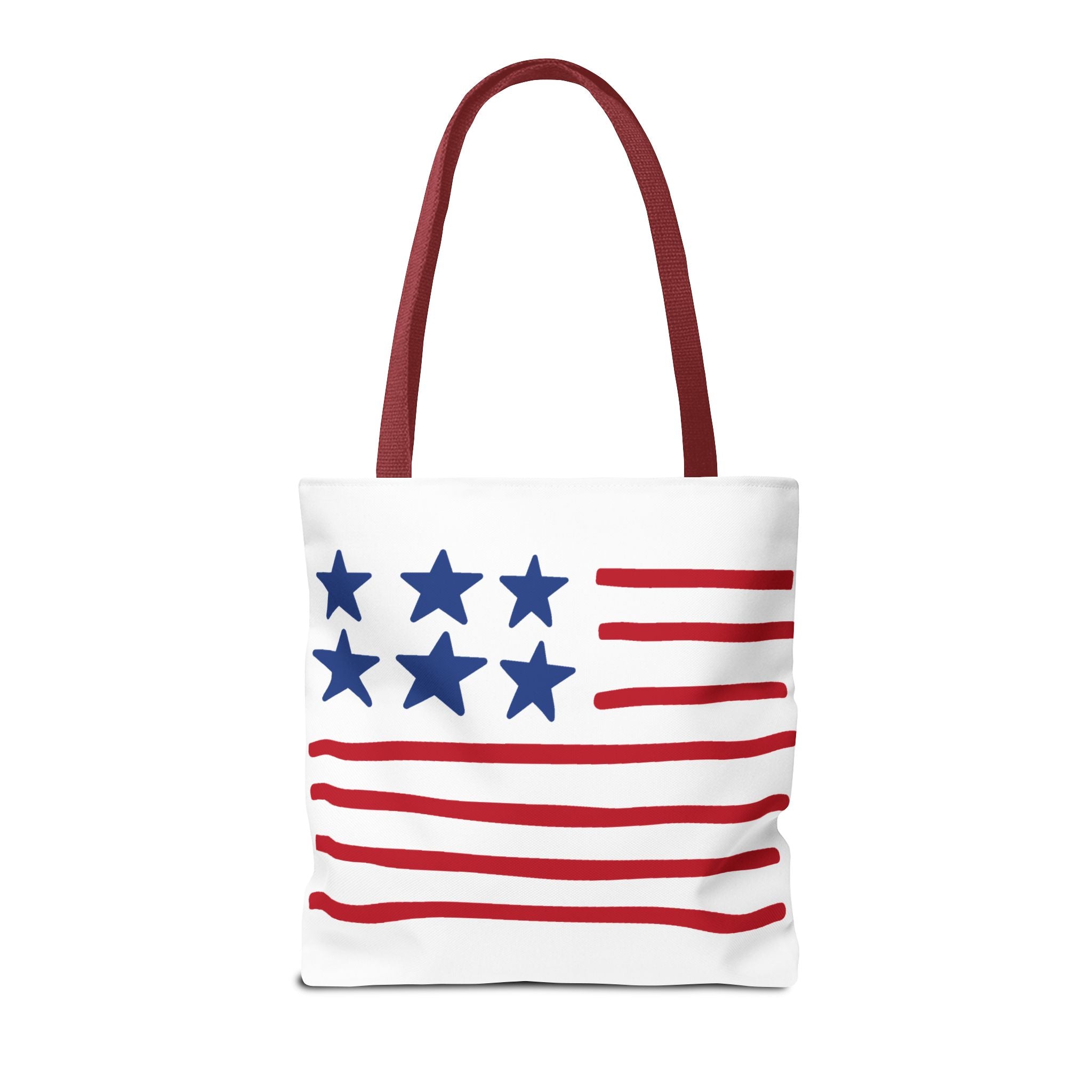 American Flag Stars & Stripes Tote Bag — Patriotic Canvas Beach Grocery Bag