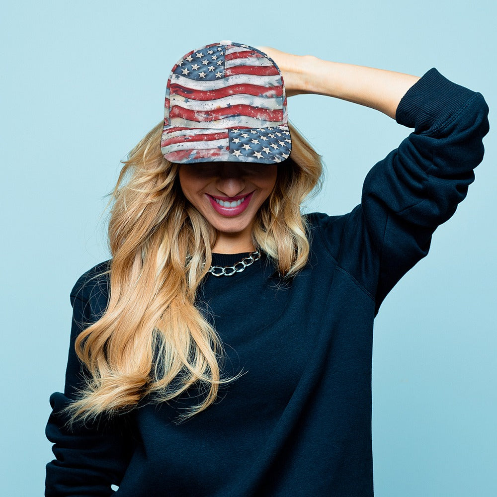 American Flag 1776 - 2026 Old School Baseball Cap  Free Shipping USA