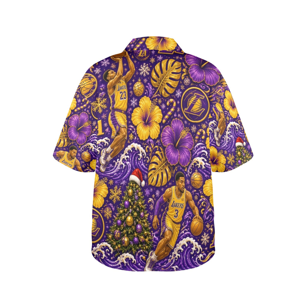Lakers Christmas Women's All Over Print Hawaiian Shirt （Made in USA Ships to USA Only）