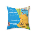 Palos Verdes Estates California MAP 90274 Spun Polyester Square Pillow