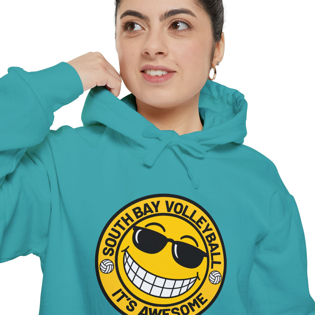 Volleyball Smiley Hoodie — "South Bay Volleyball It's Awesome" Crewneck