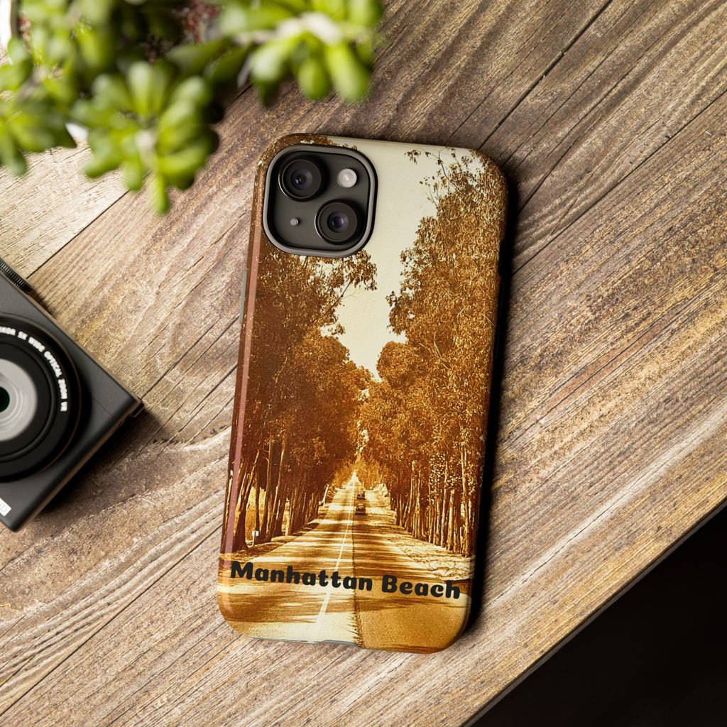 Phone Cases Manhattan Beach Rosecrans Ave Early 60's Tough Cases 90266 California, iPhone Samsung Google Pixel Protective Cover, Vintage