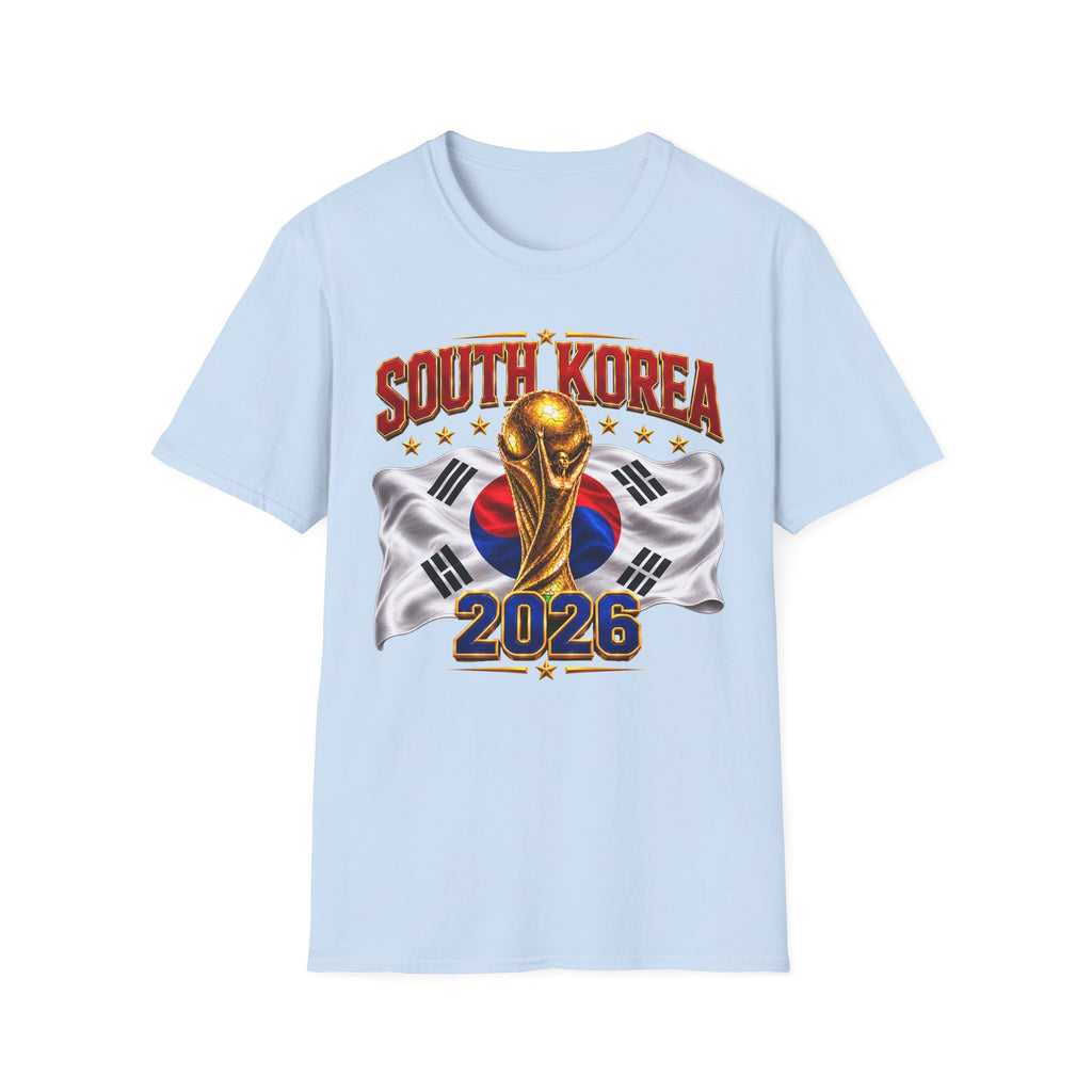 South Korea 2026 Soccer World Cup T-Shirt — Korean Flag & Trophy Football Fan Tee